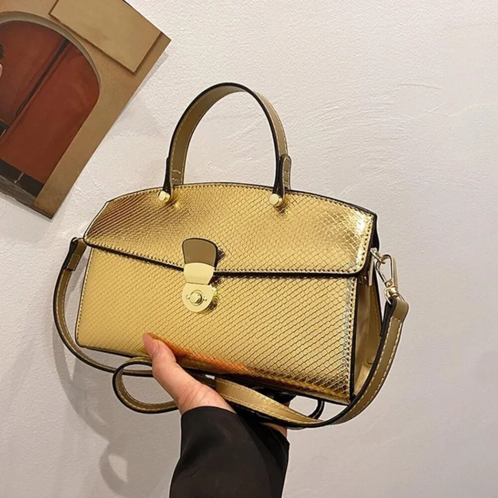 Women's Faux Leather Snake Pattern Evening Handbag Crossbody Clutch Tote
